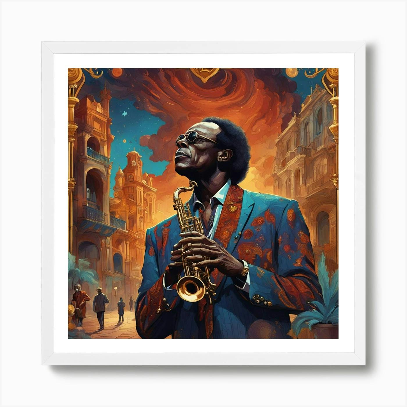 Jazz trumpet player Wall offers art trendy paintings on canvas XL Wall  Painting