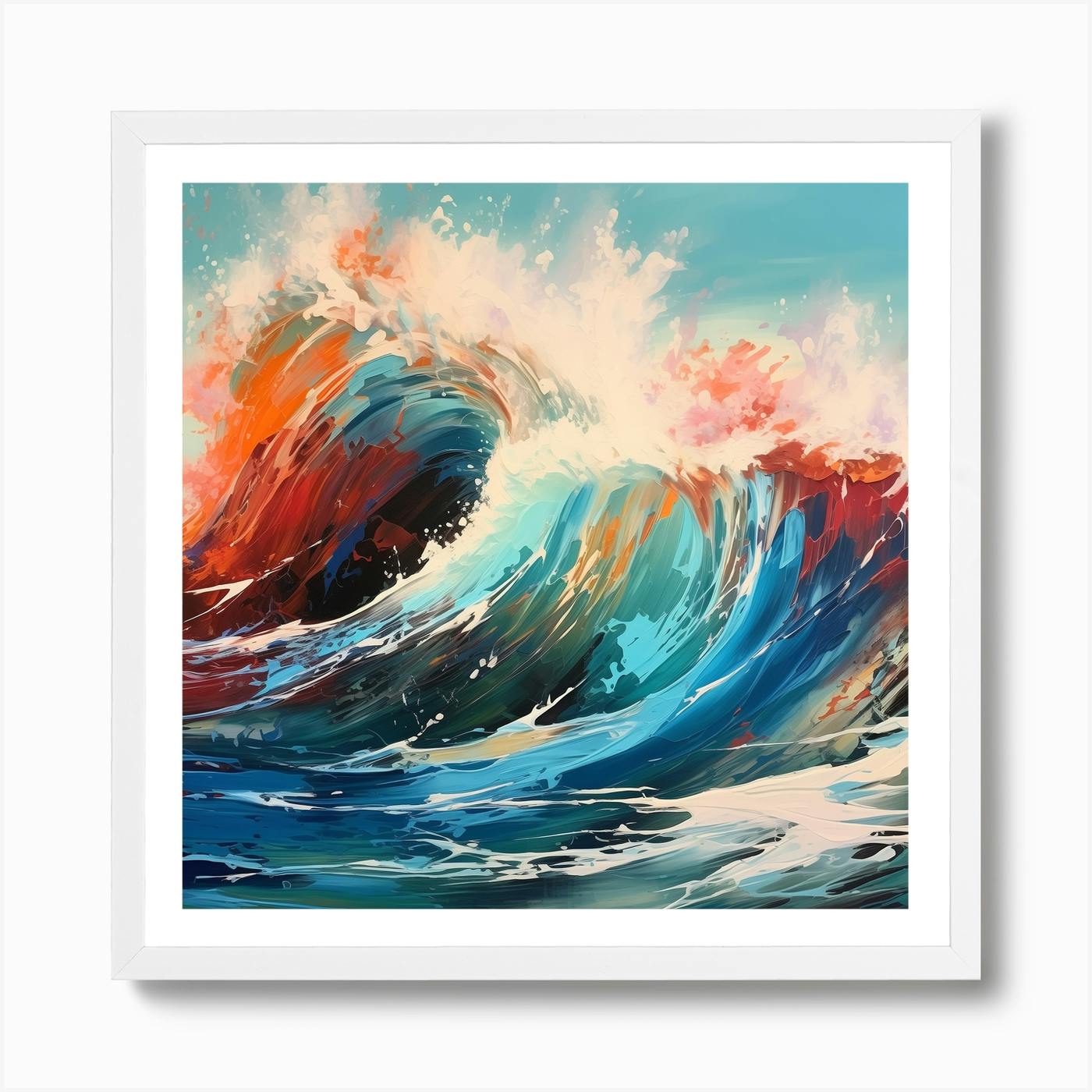 Wave painting/Giclee on canvas print/Acrylic painting/Surf store art/Ocean print