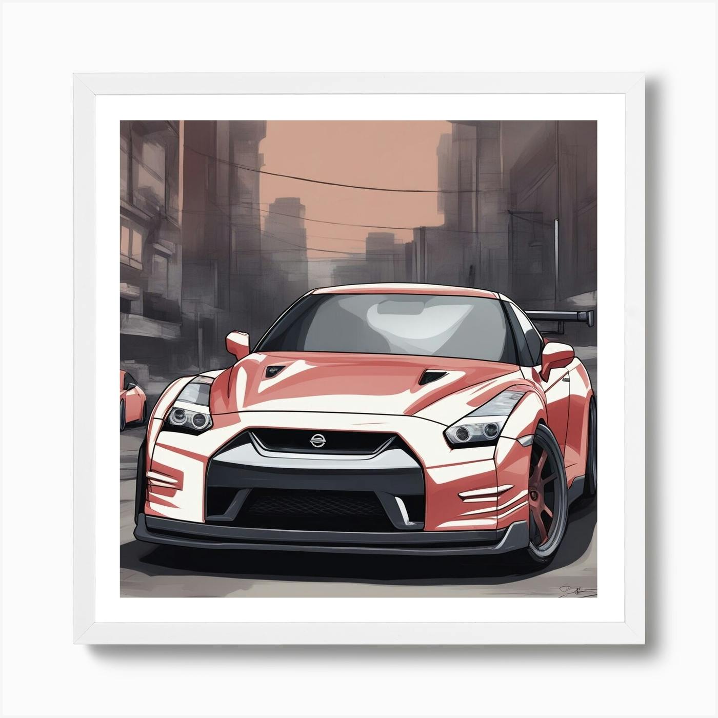 Nissan Gtr street racing Art Print