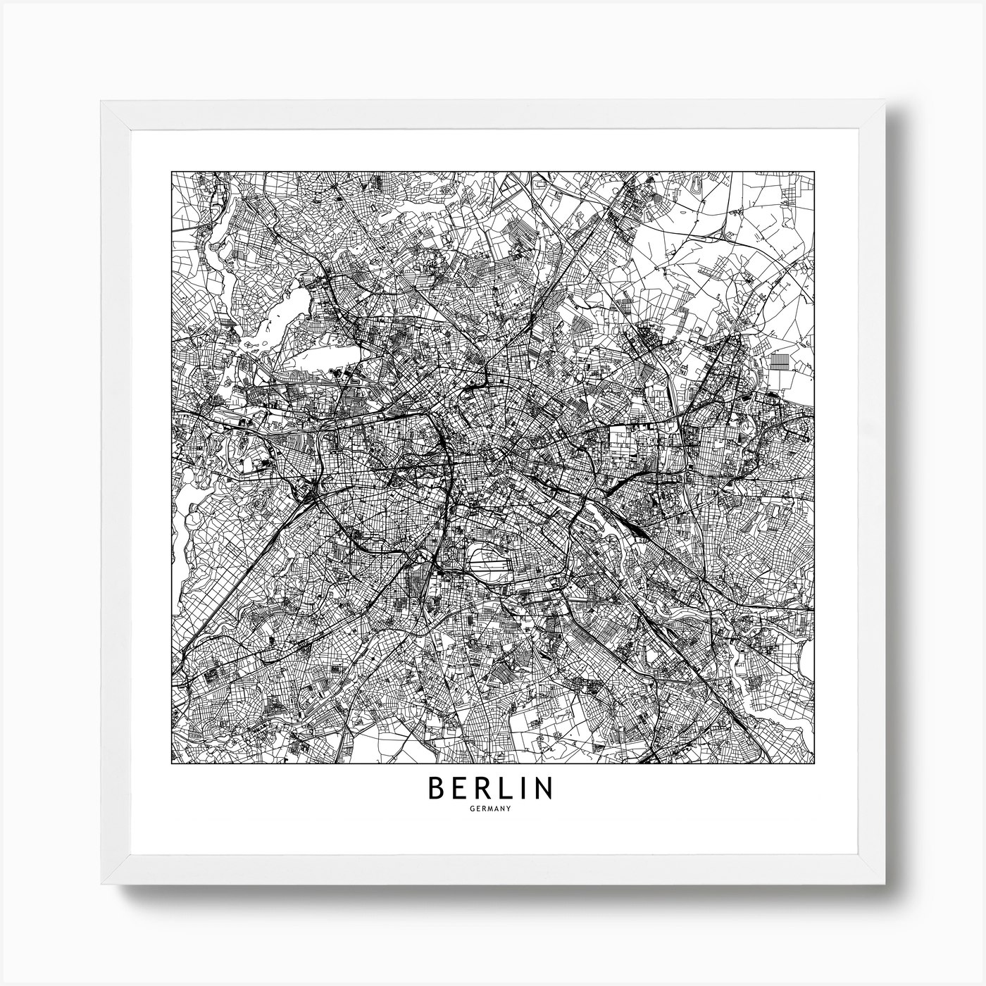 Berlin Map Art Print I by multipliCITY Fy