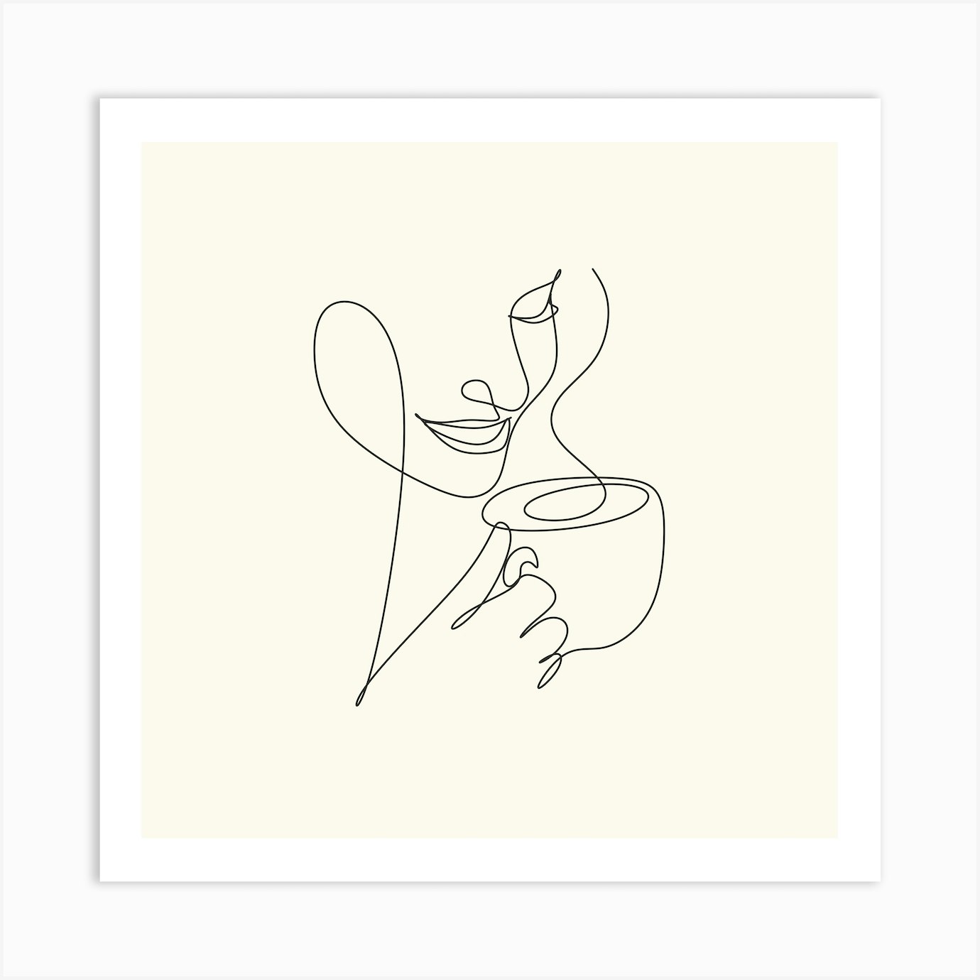 Coffee Minimalist Print Art Print by OneLinePrint - Fy