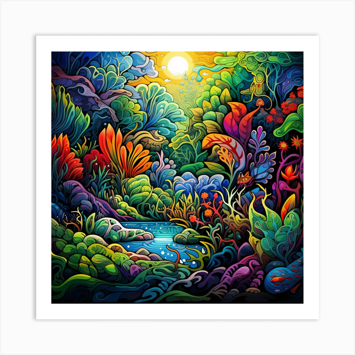 Psychedelic Jungle Art Print by Bella Luna - Fy