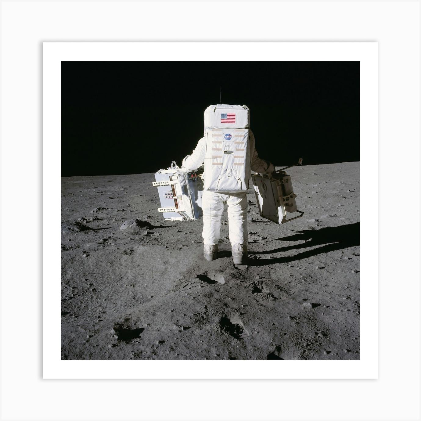 Astronaut Edwin Aldrin Prepares To Deploy Two Components Of The Early ...