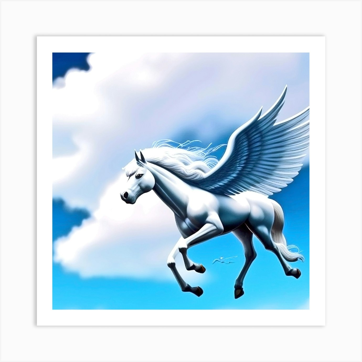 White Horse Art Print by MdsArts Fy