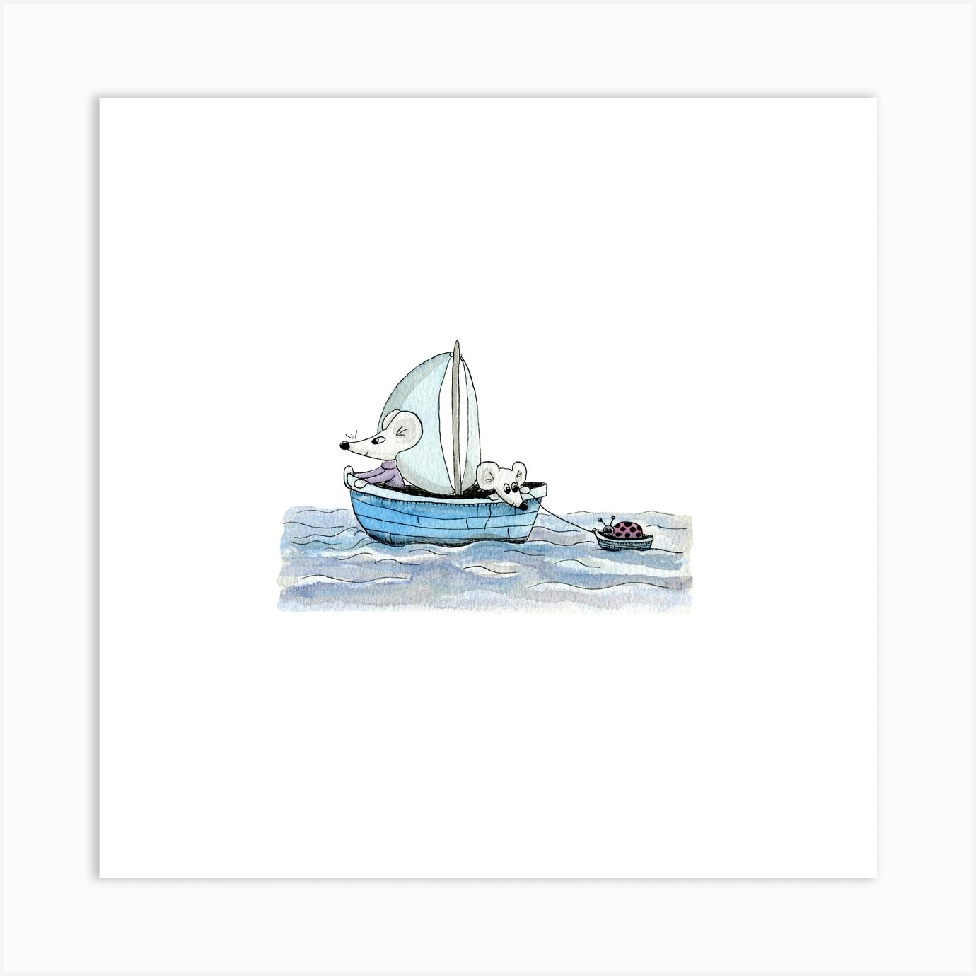 Sailing Mice Art Print by Pounce Box Art - Fy