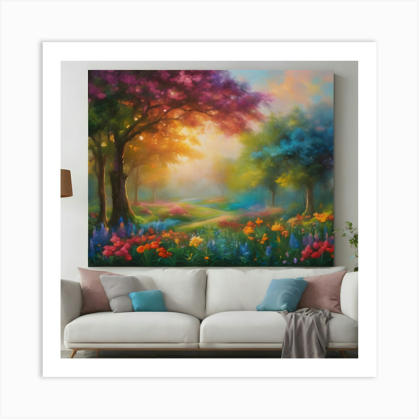 BB Borsa Colorful Landscape Painting Art Print By Borsa Boutique   Fy