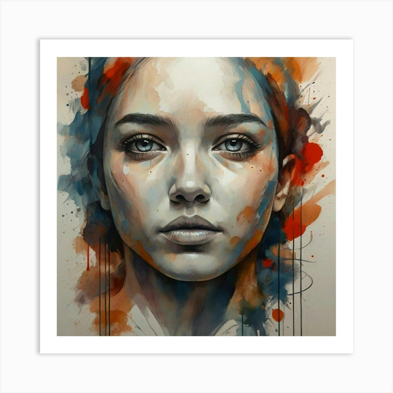 Framed Portrait of Woman 36 x 24, Glicee Art retailer Print