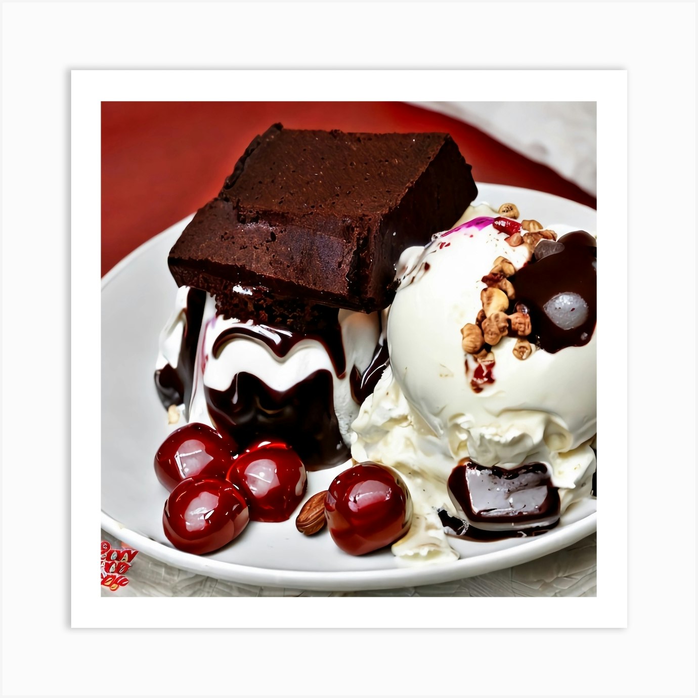 Brownie Sundae 4 Art Print by Nethania Fy