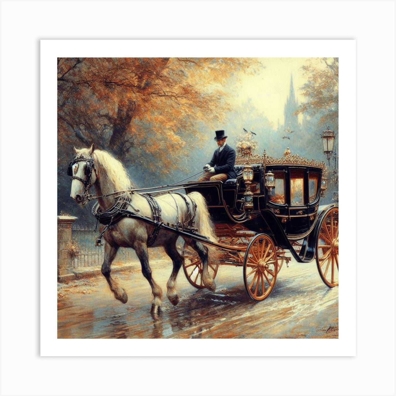 Horse Drawn Carriage 1 Art Print By Prettymaiden - Fy