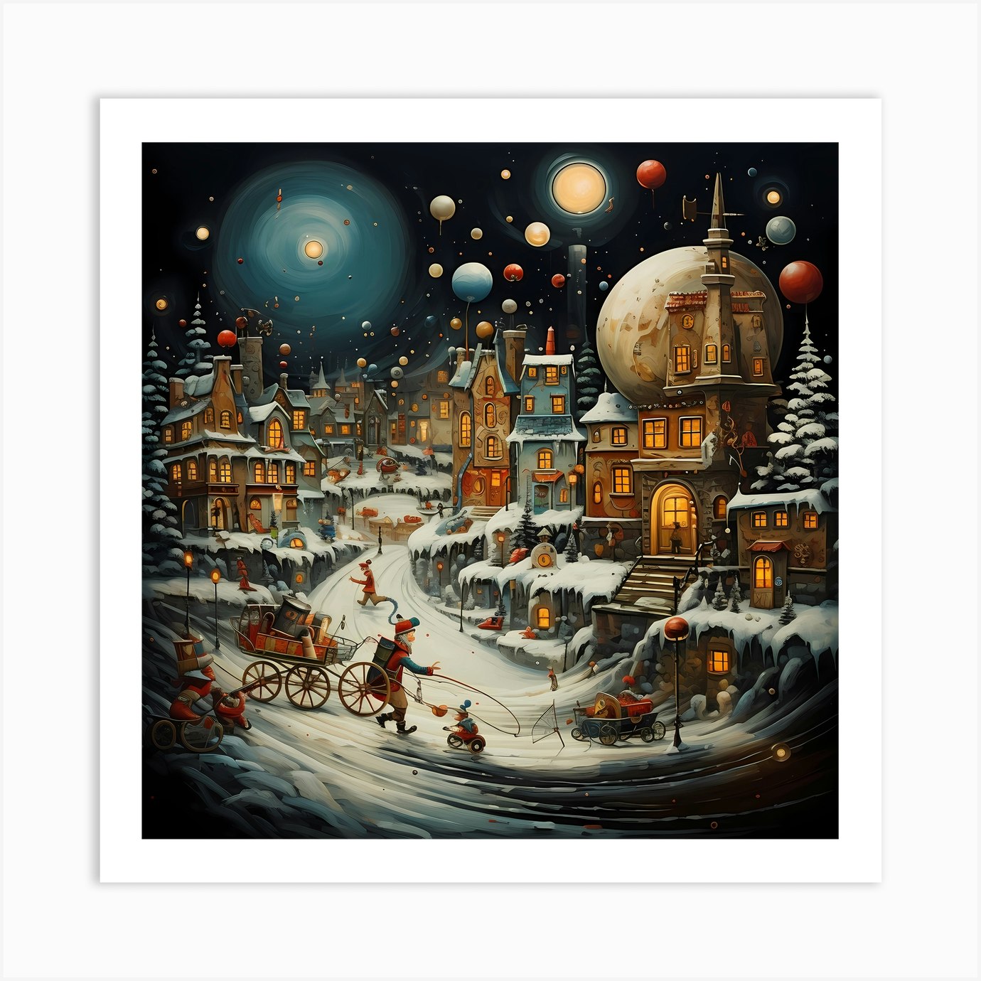 Festooned Fantasy Fresco Art Print by Quantum Vivid Digital Art Fy