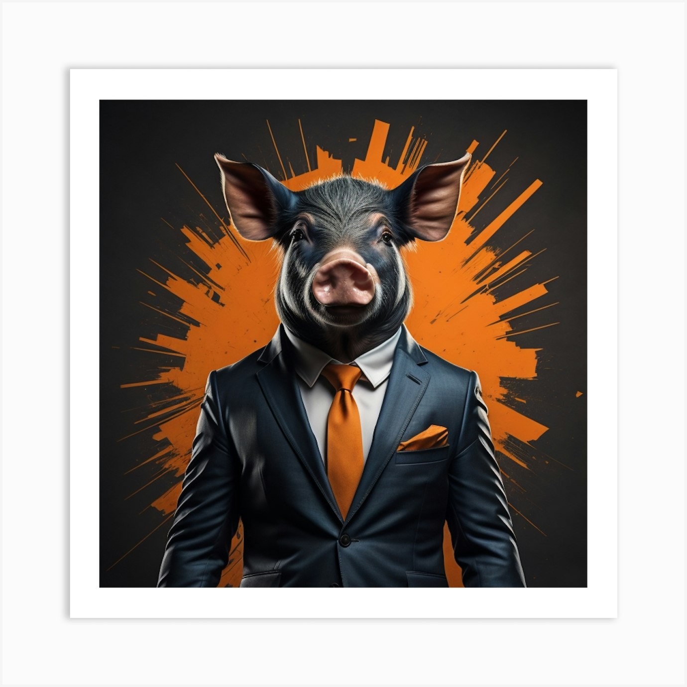 Pig In A Suit 10 Art Print By Evuri Fy