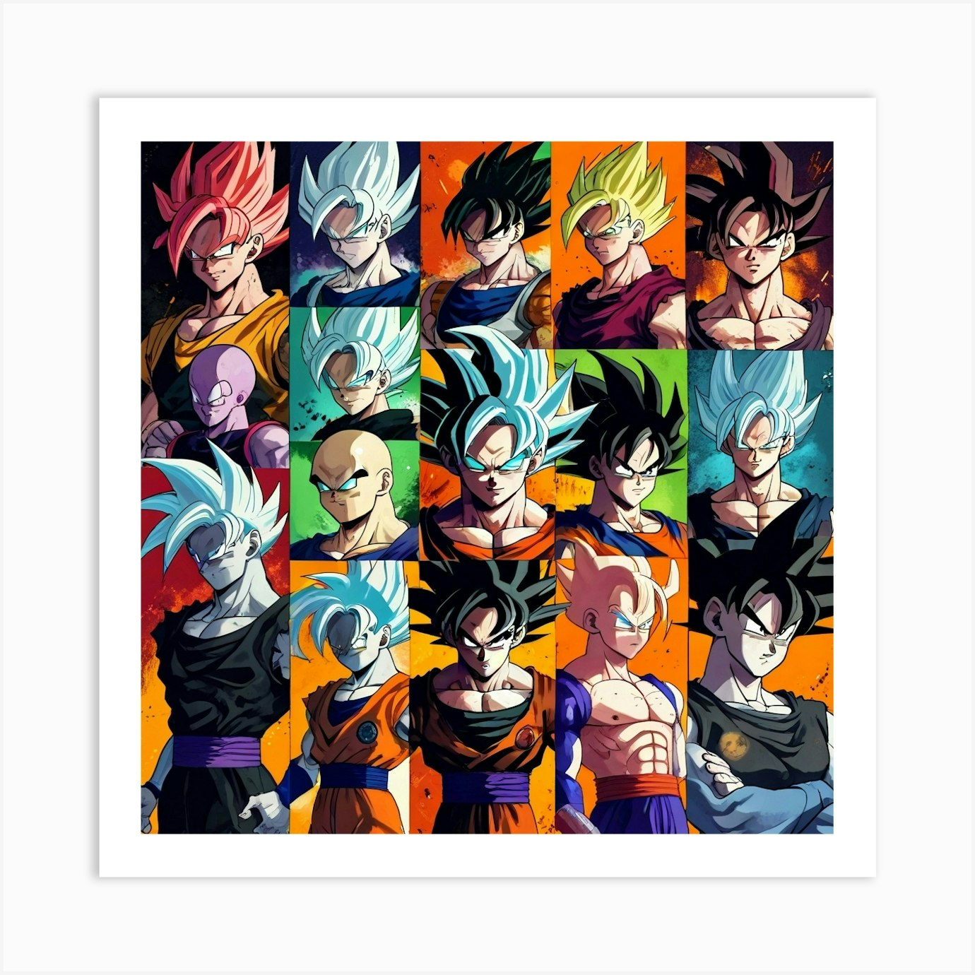 Dragon Ball Z Collage 4 Art Print By Isobariart - Fy