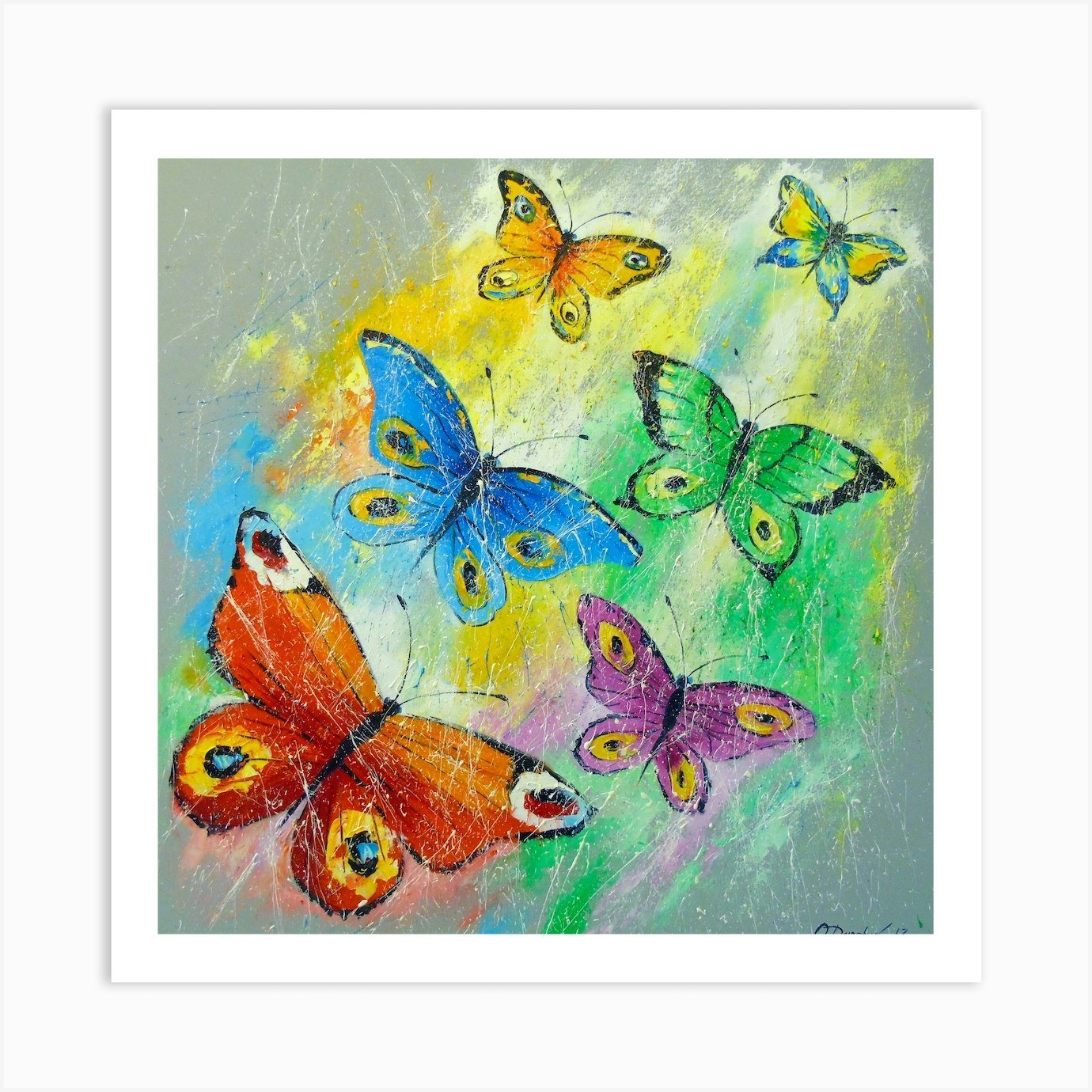 Butterflies in flight Art Print by Olha Darchuk - Fy