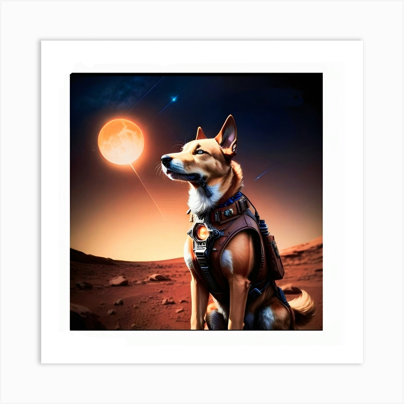 Dog On Mars 1 Art Print by Harshit Mishra Fy