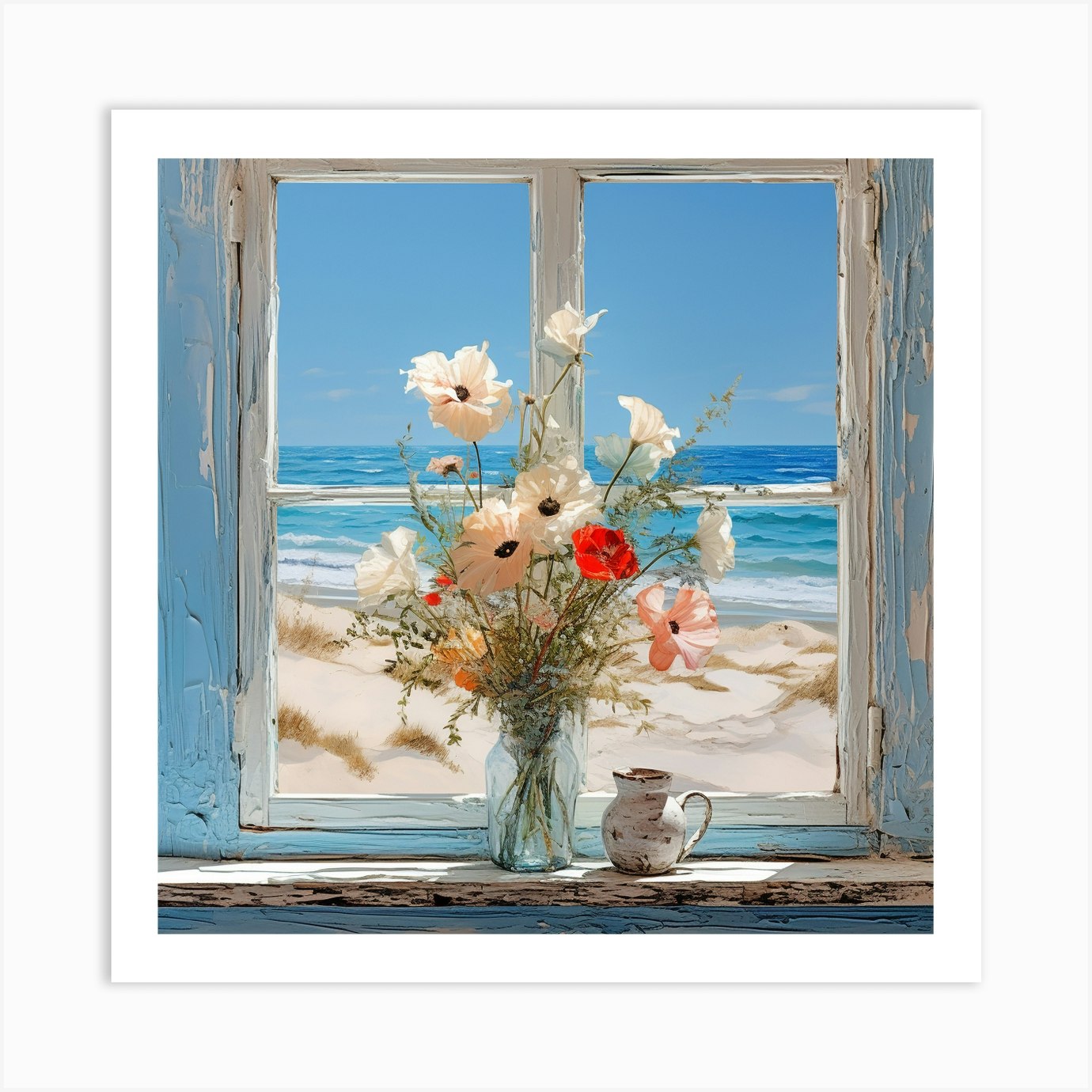 Window To The Beach Art Print by Bella Luna Fy