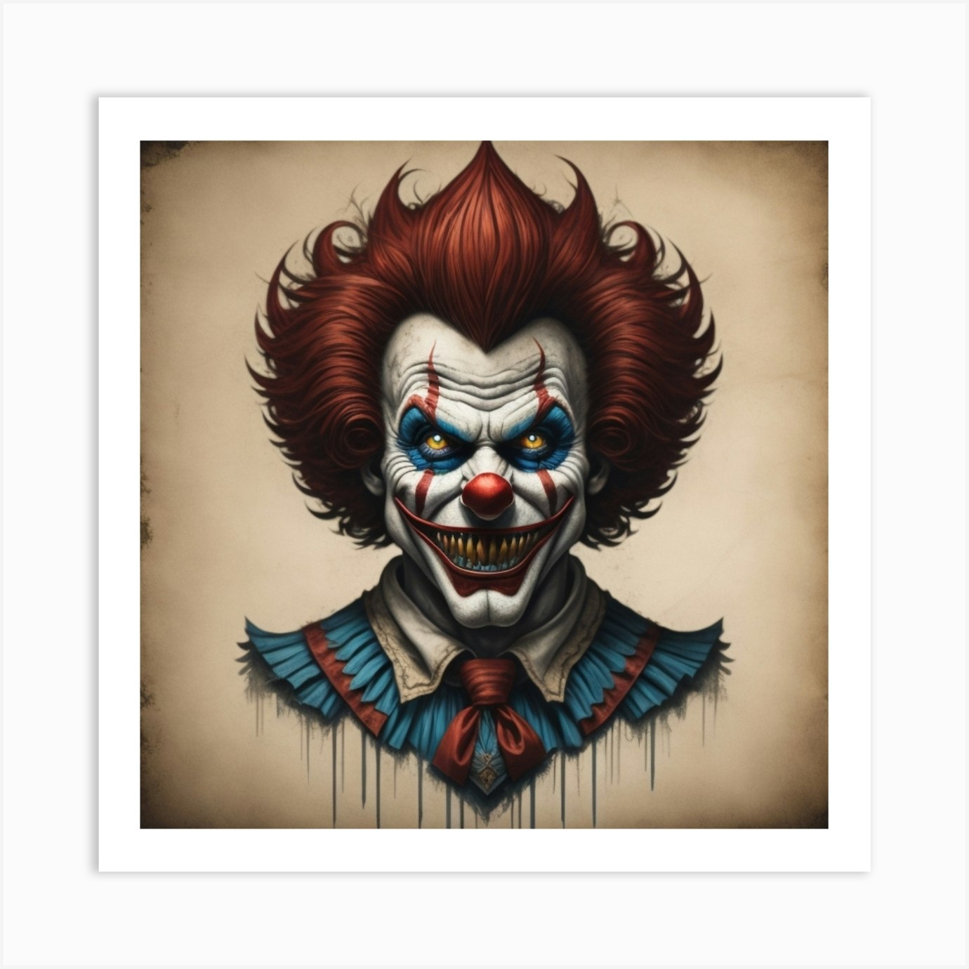 Creepy Clown Art Print by The Surrealist - Fy