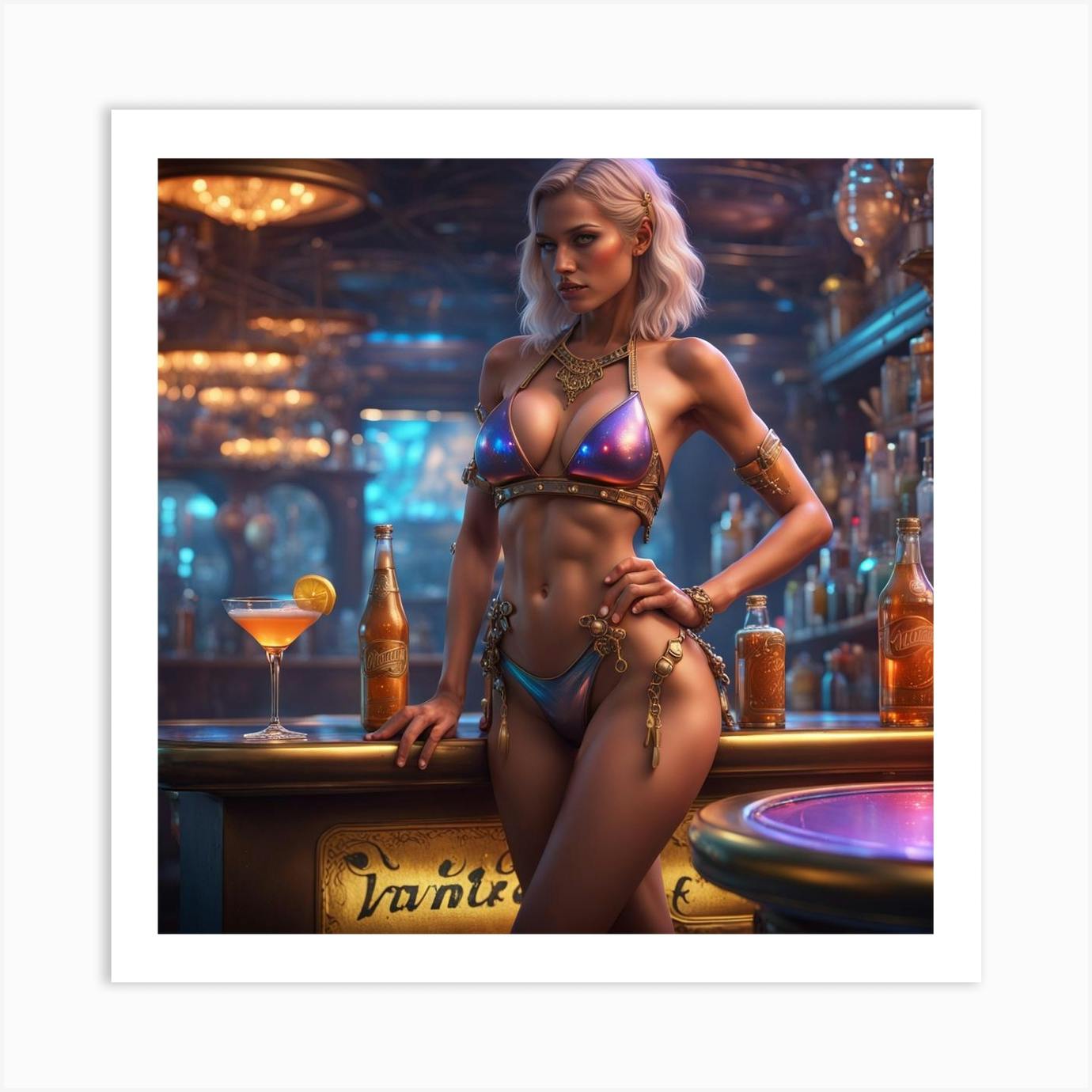 Sexy Bartender 1 Art Print