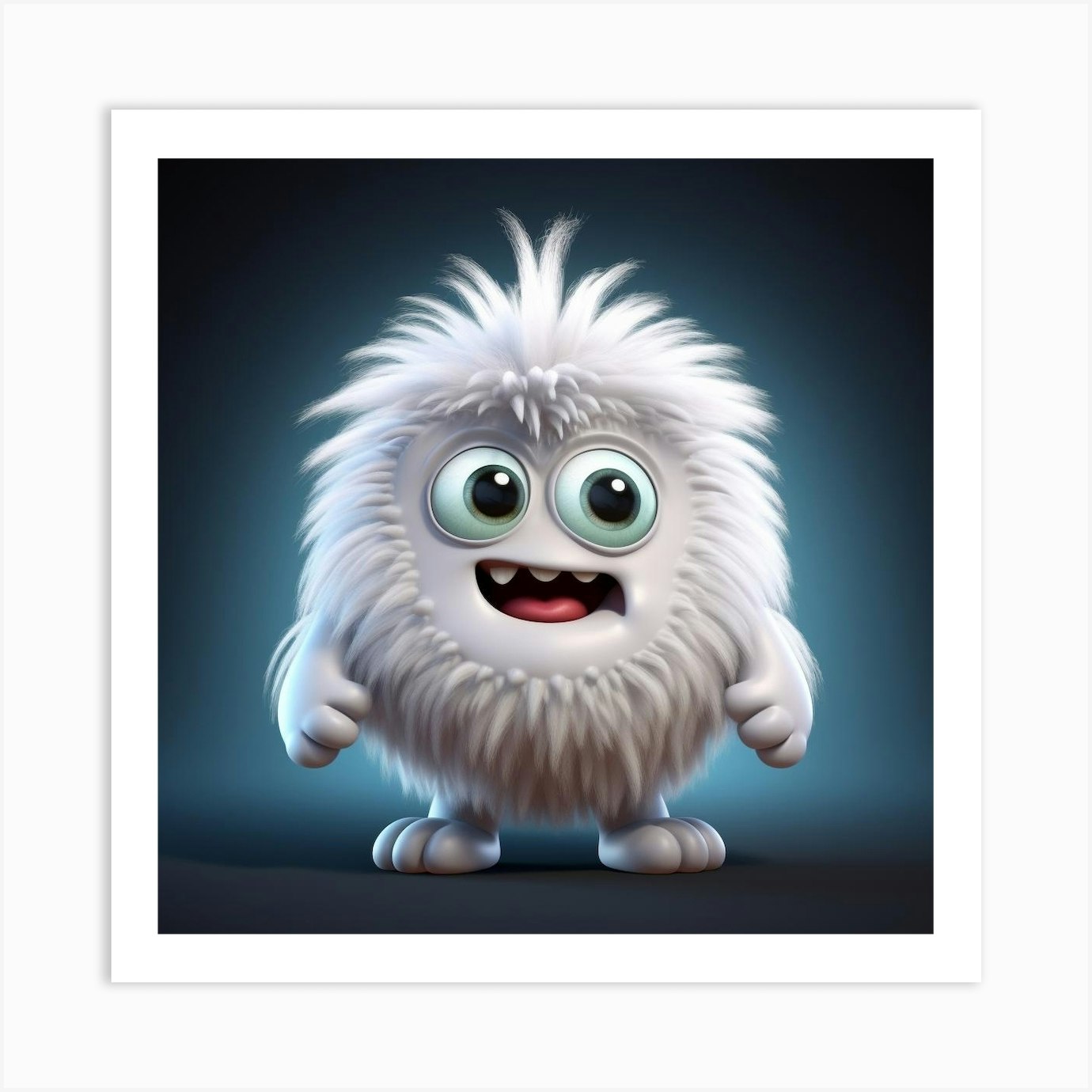 White Cartoon Monster Art Print by Nohacreations/artistrycreations - Fy