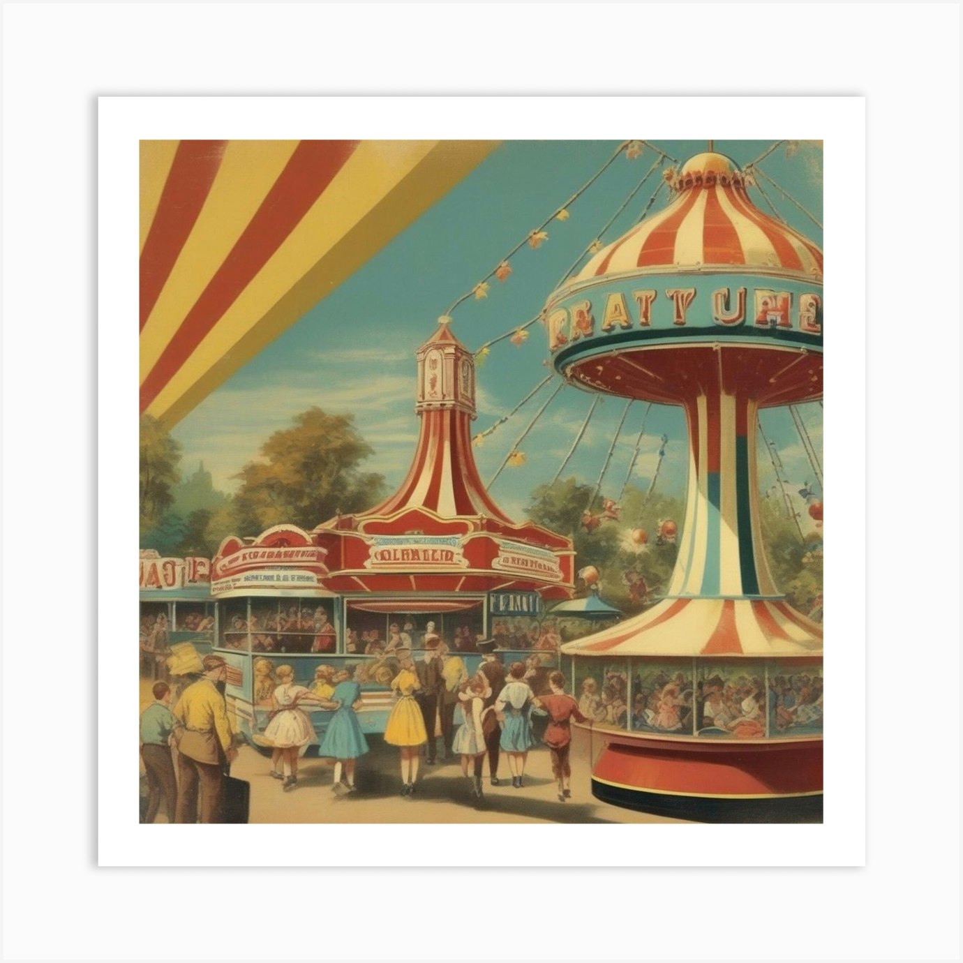 Carnival Ride Art Print By Buggy Fy