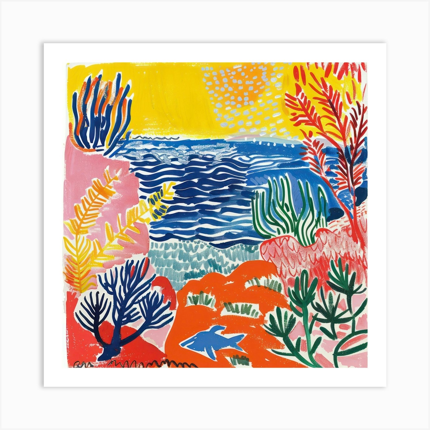 Seaside Painting Matisse Style 13 Art Print by ArtEra Creations - Fy