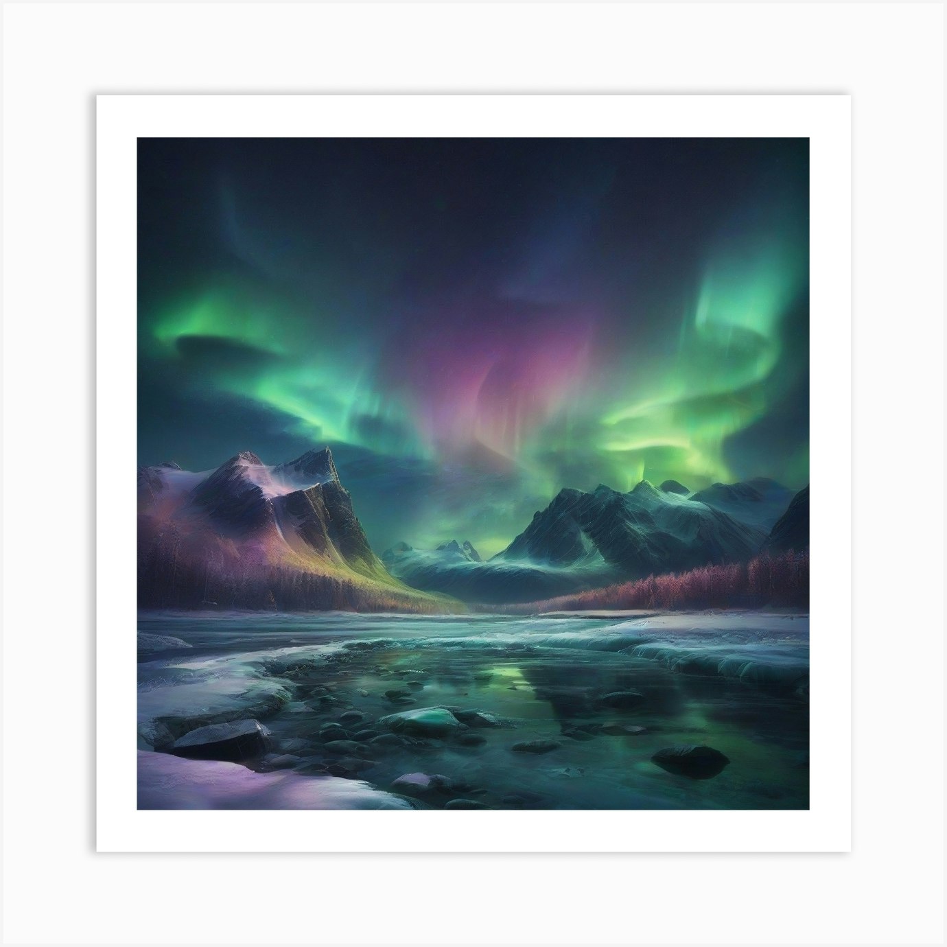 Northern lights Art Print by P&V_printable_art Fy