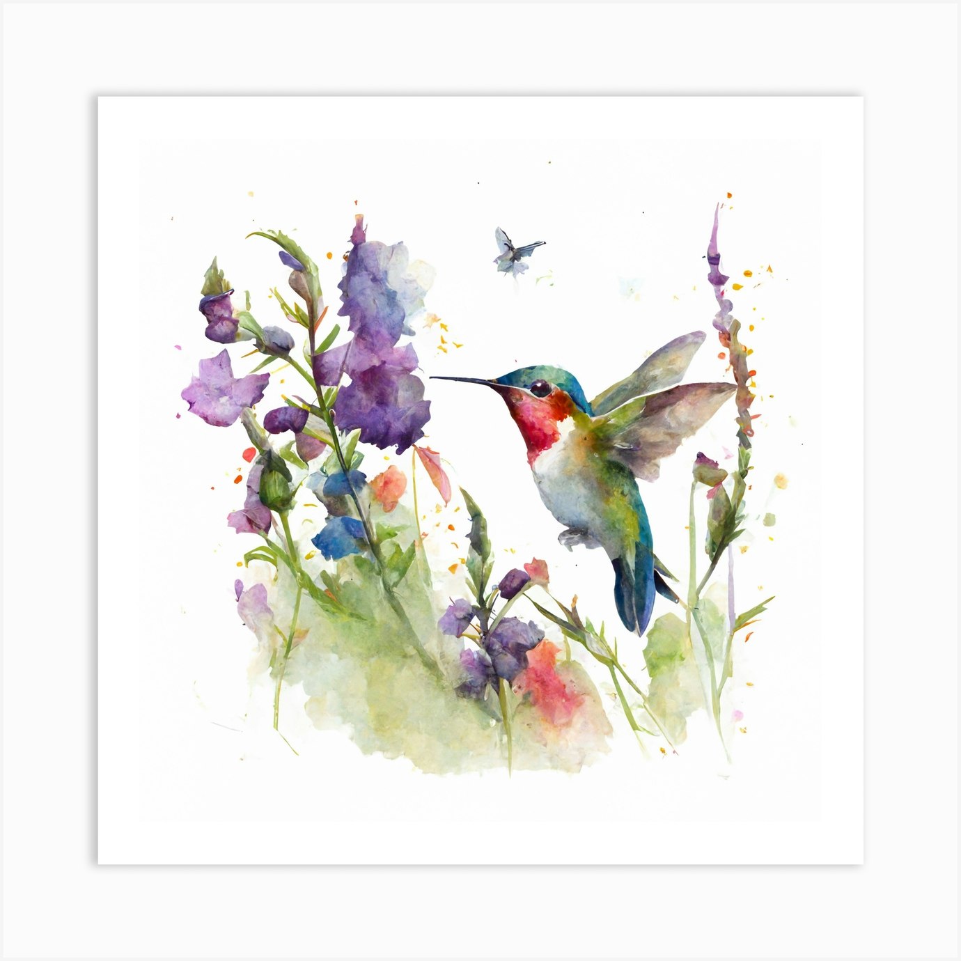 Hummingbird Painting Art Print by Chaotic - Fy