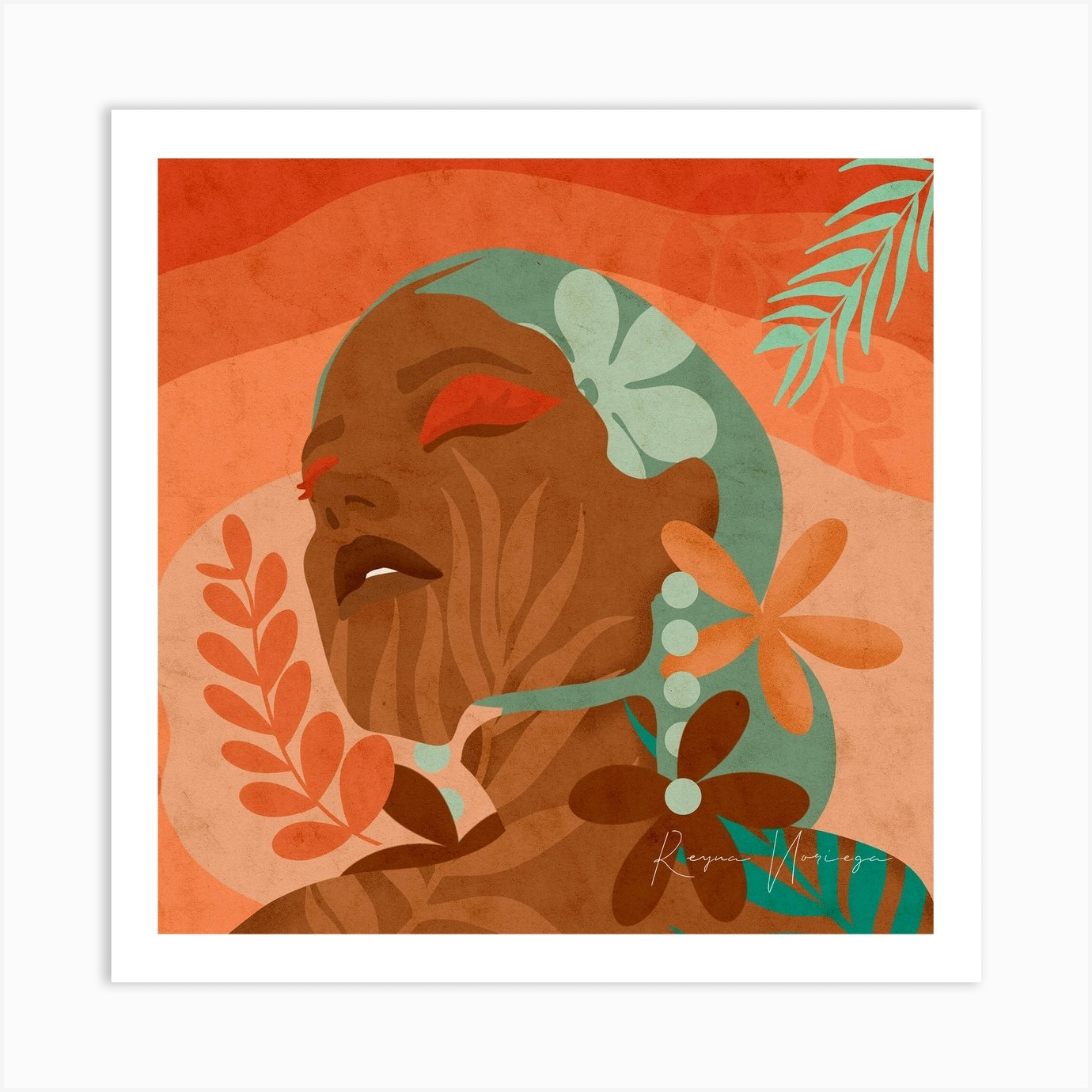 Blooming Square Art Print by Reyna Noriega - Fy