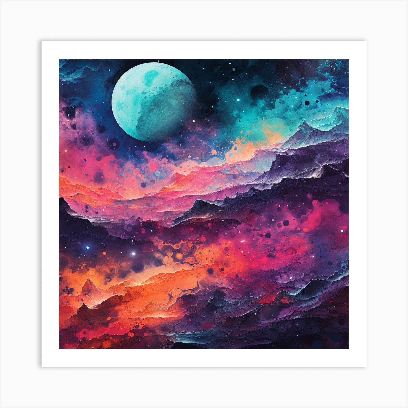 Abstract Space Painting Art Print by Bella Luna Fy