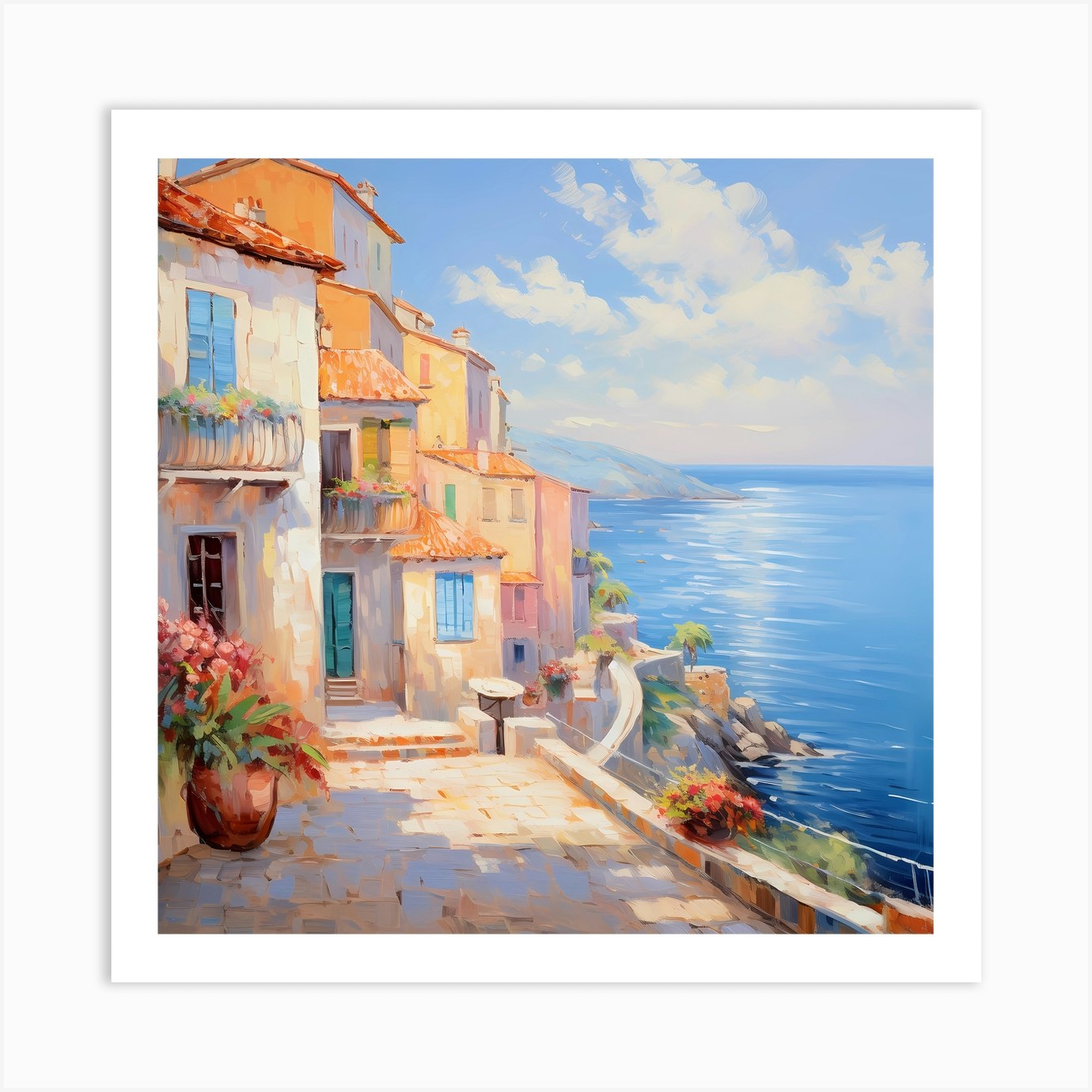 Mediterranean Melodies: Monet's Legacy Art Print by Quantum Vivid ...