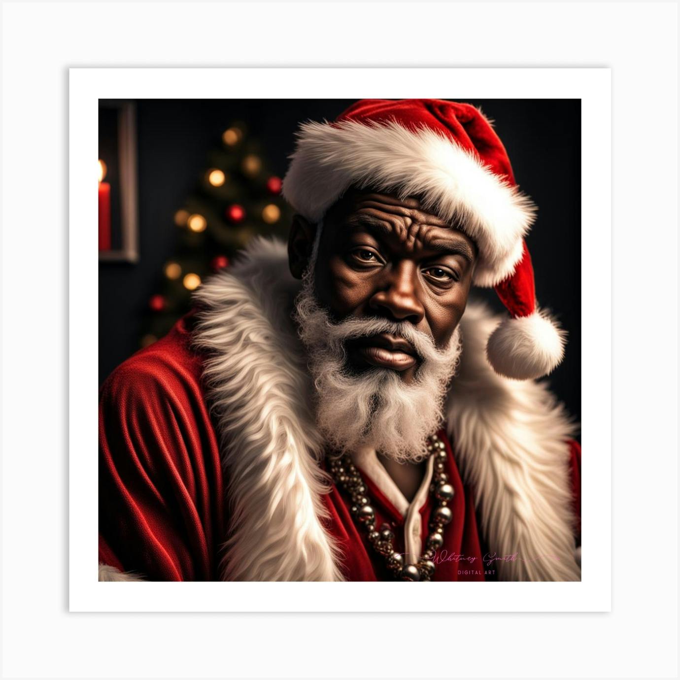 Black Santa Claus Art Print By Set Apart & Chosen - Fy