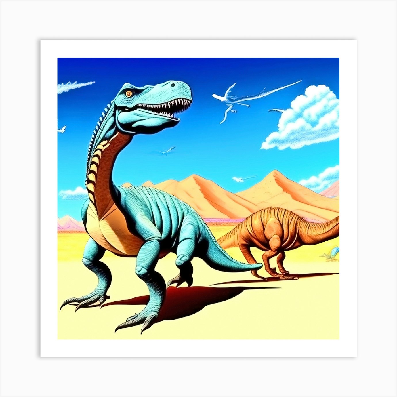 Dinosaurs In The Desert 19 Art Print by MdsArts Fy