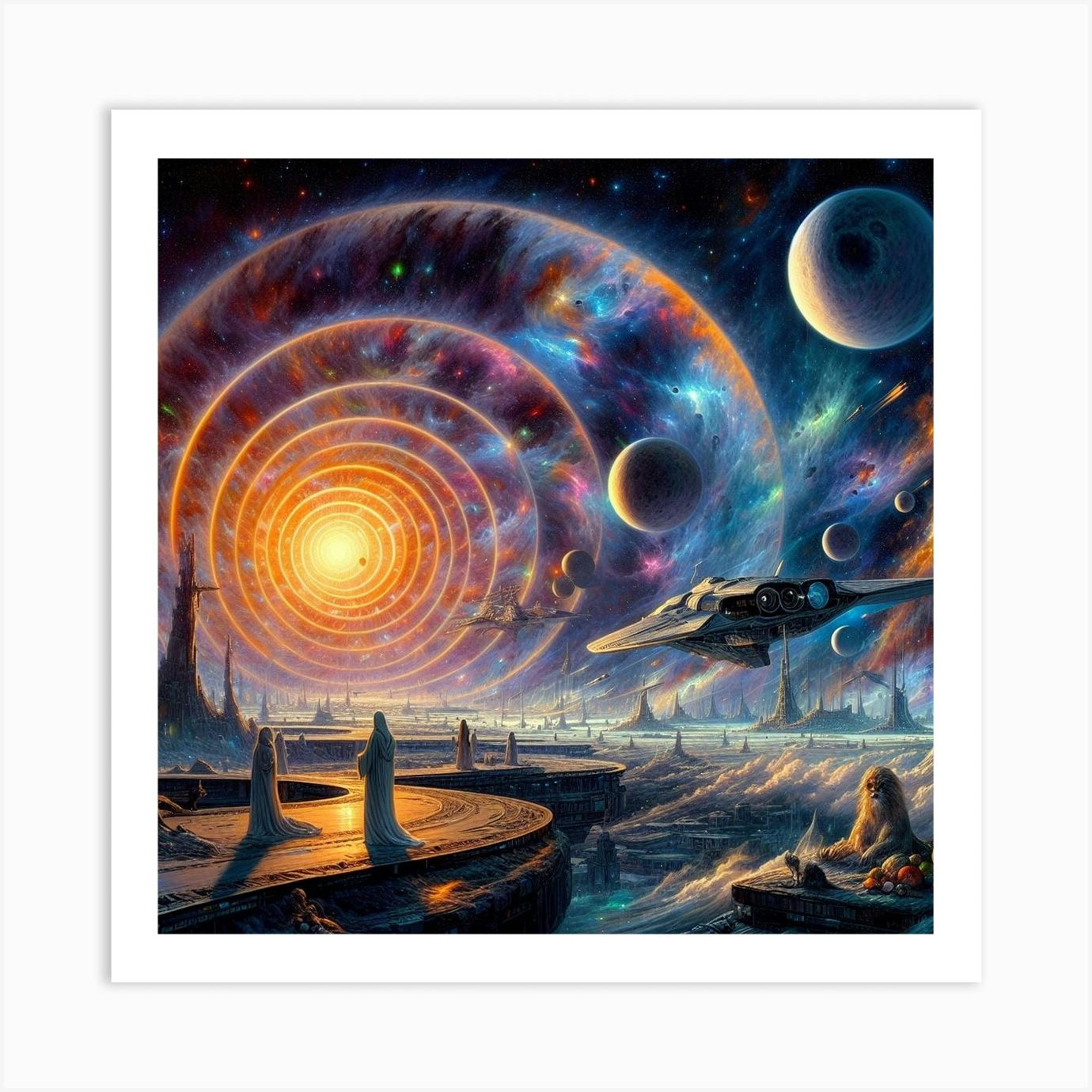 Somewhere in Space/ trippy sci-fi high quality painting