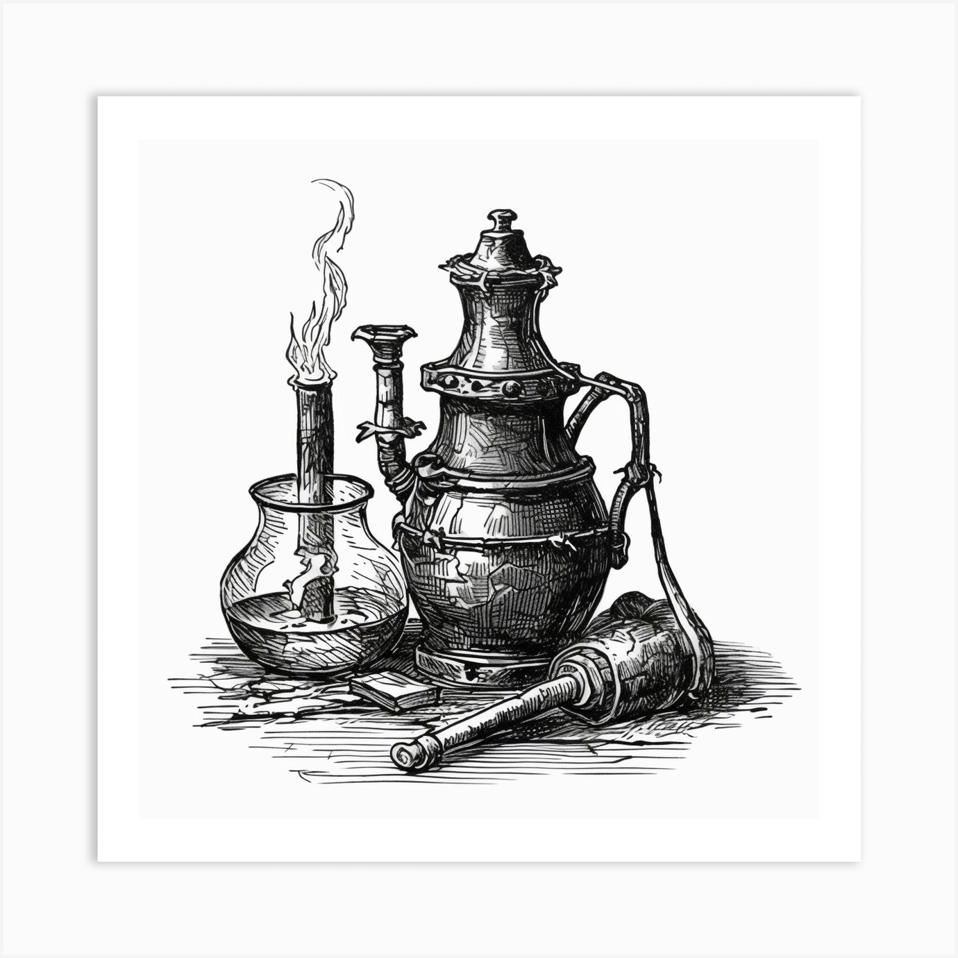 Vintage Illustration Of A Jug Art Print by Chaotic Fy