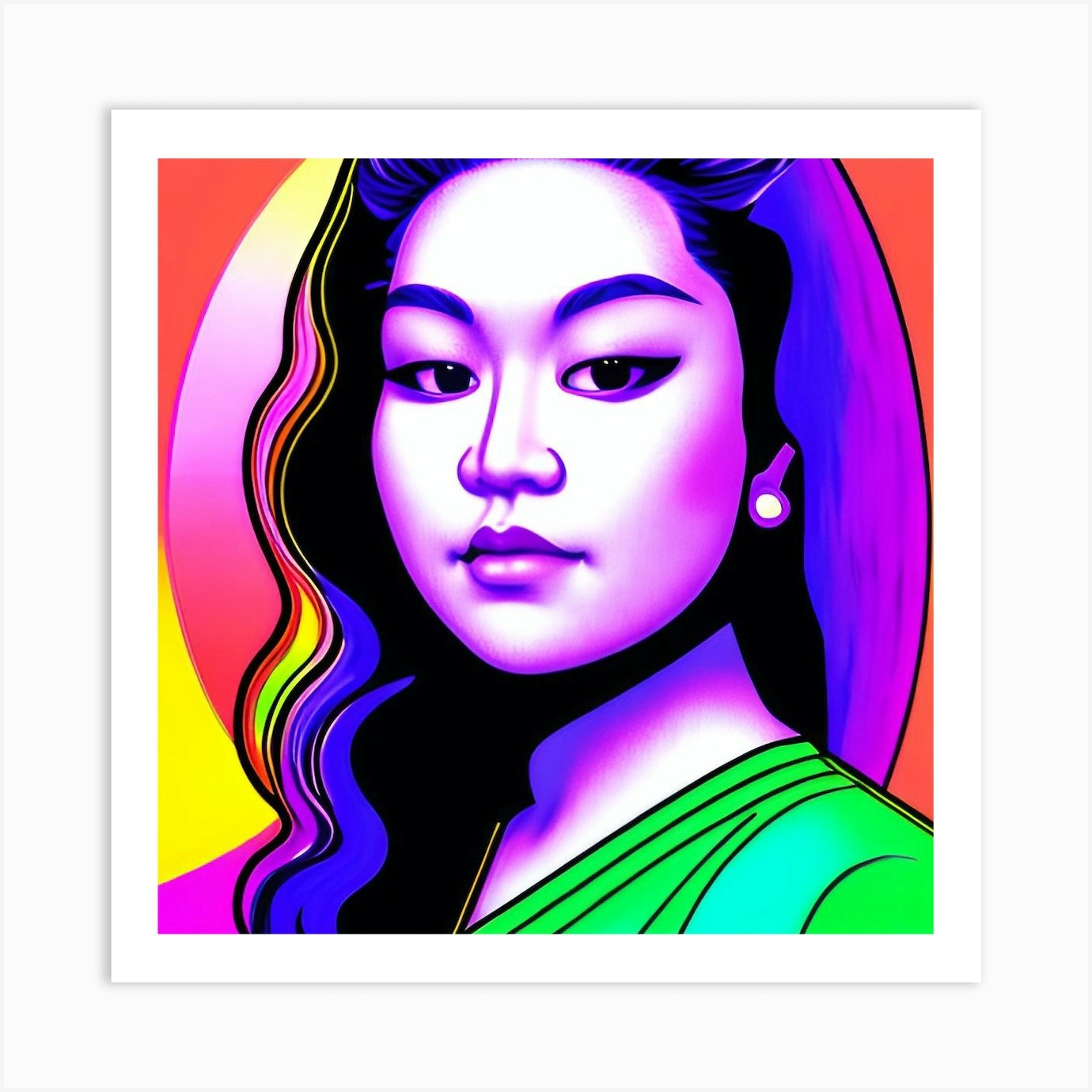 Asian Girl 11 Art Print By Aljeart Fy