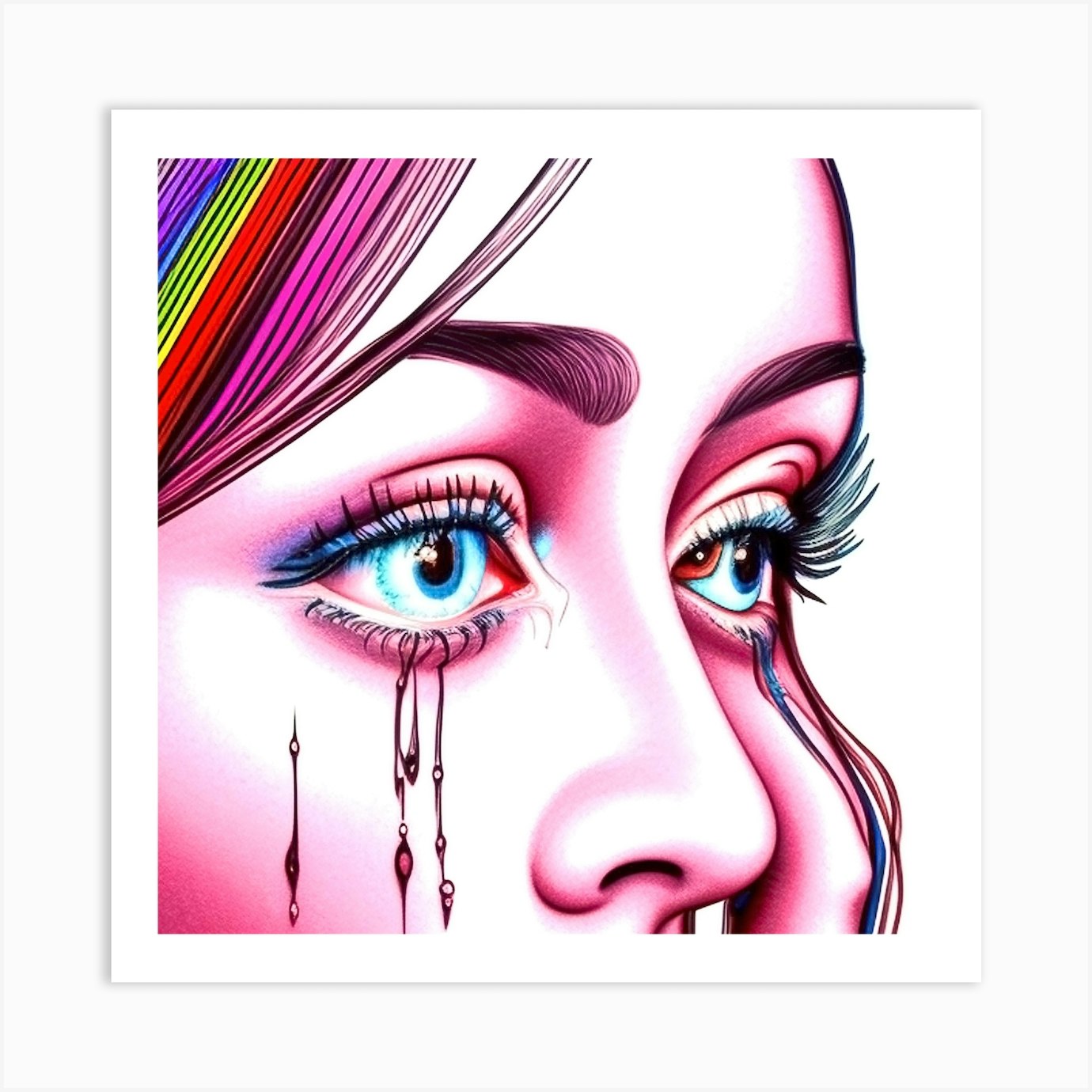 Rainbow Tears Art Print By Mdsarts Fy