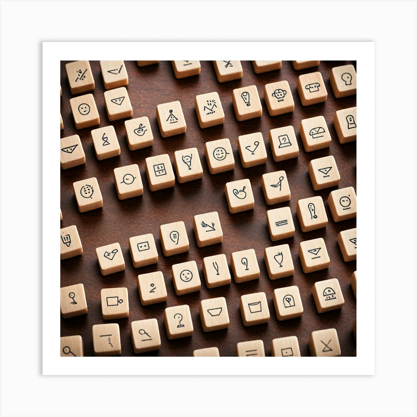 Collection Of Wooden Blocks Art Print by Ali.art Fy