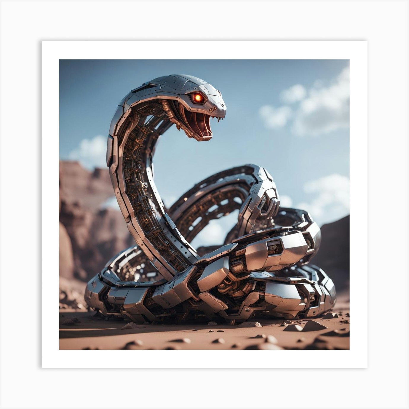 Cyborg Snake Art Print by Brandon - Fy