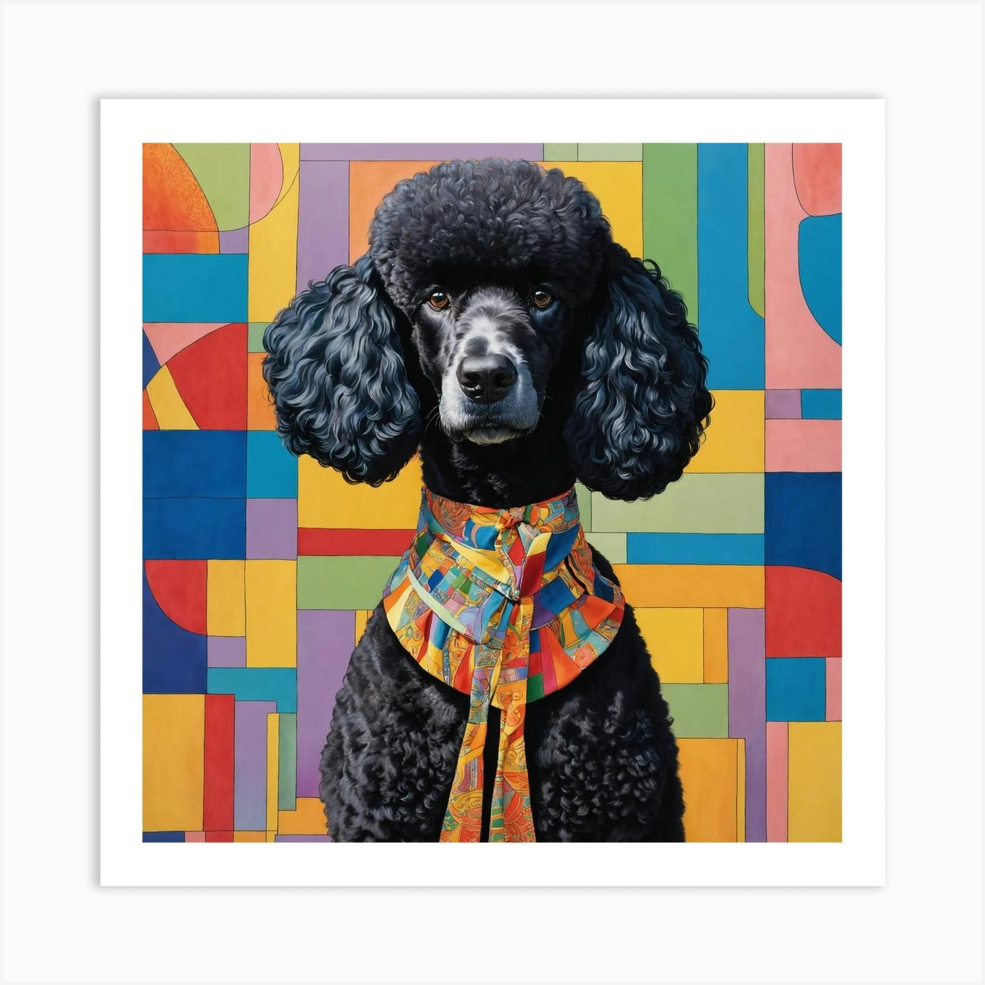 Black hot sale poodle painting