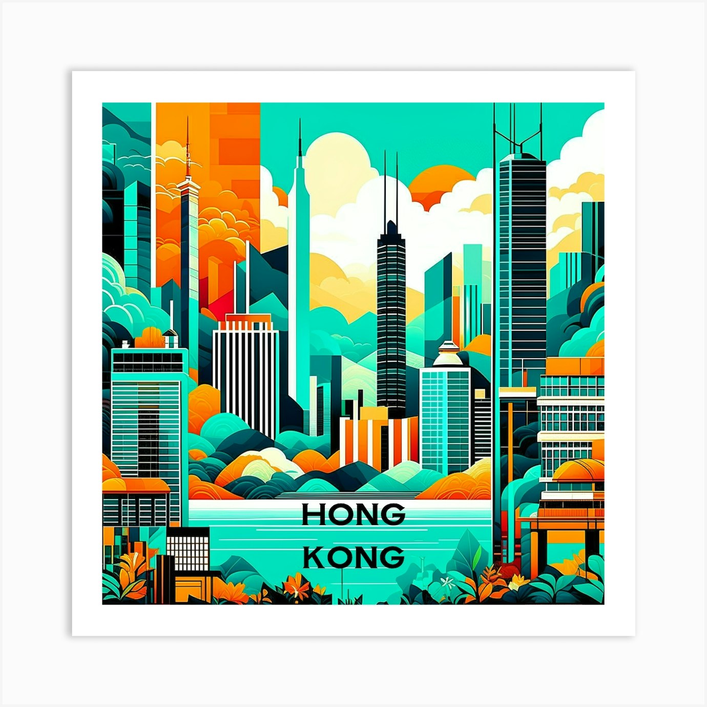 Hong Kong City Art Print by designedbyjosh Fy