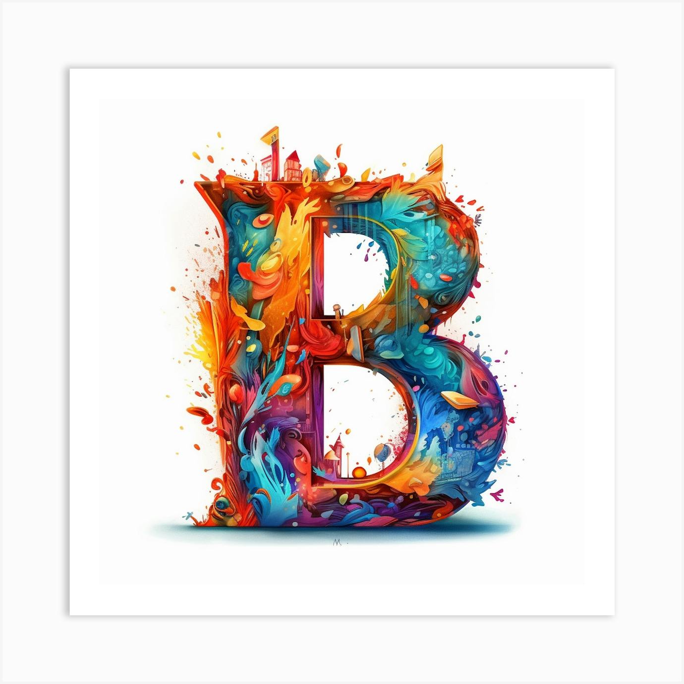 Letter B Art Print By David Arts - Fy