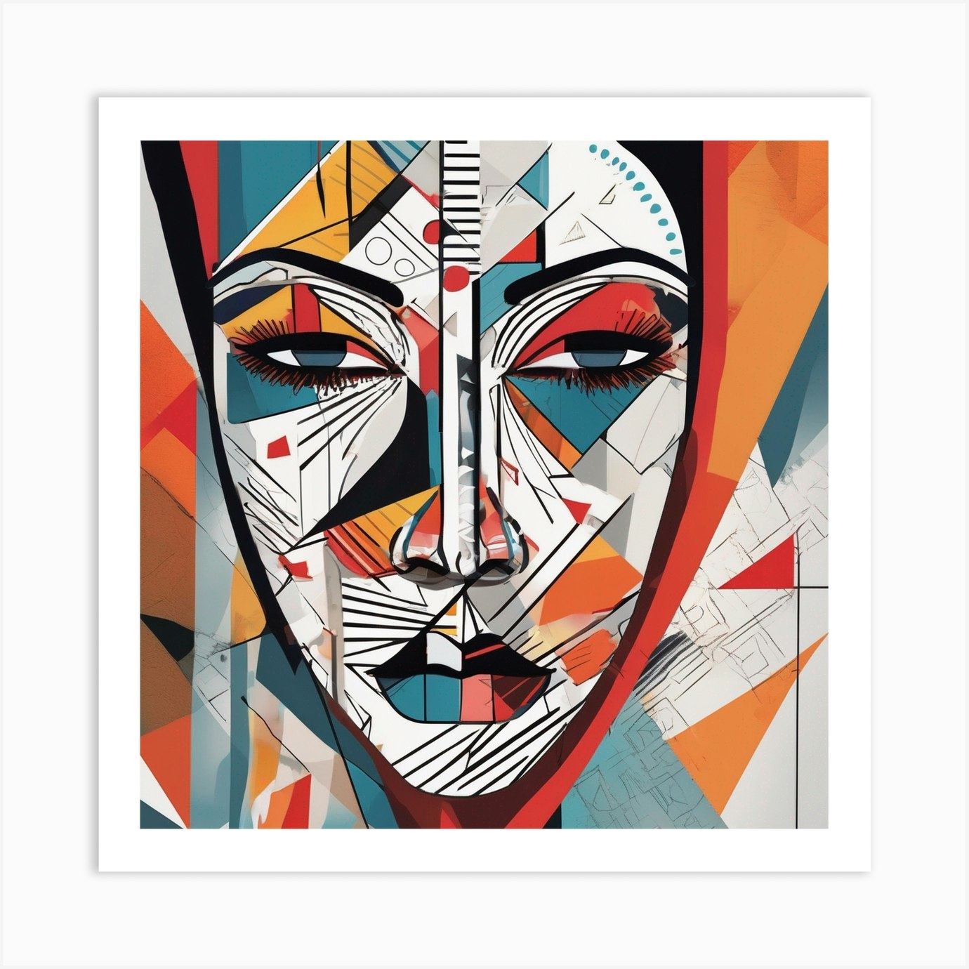Abstract Face Art Print (4) Art Print by logicx Fy