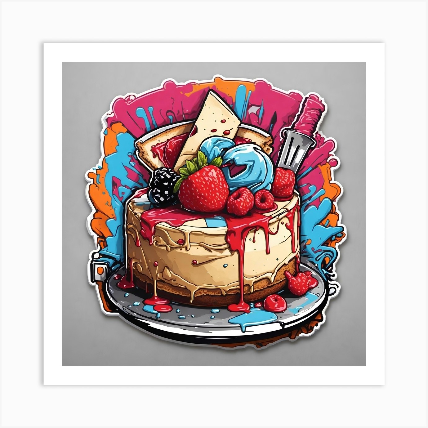 Cake With Icing Art Print By Ishwar Creation Fy 