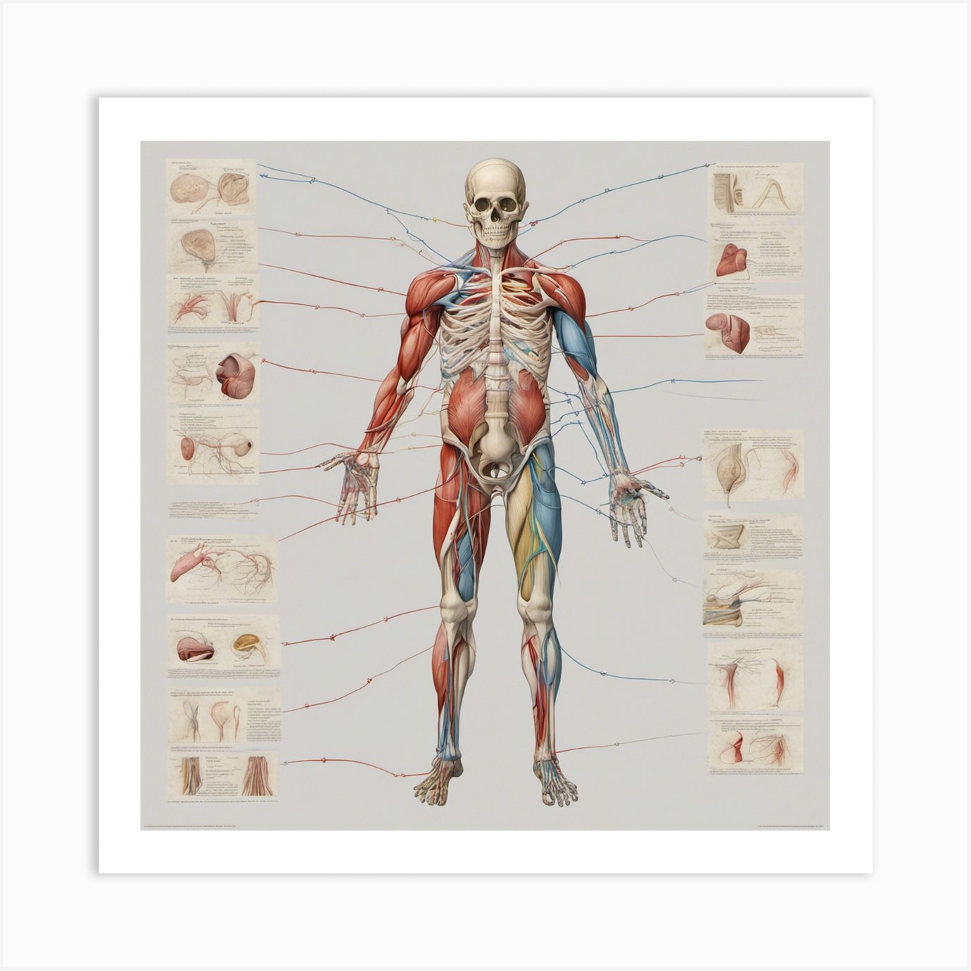 Anatomy Of The Human Body Art Print by Amer# - Fy