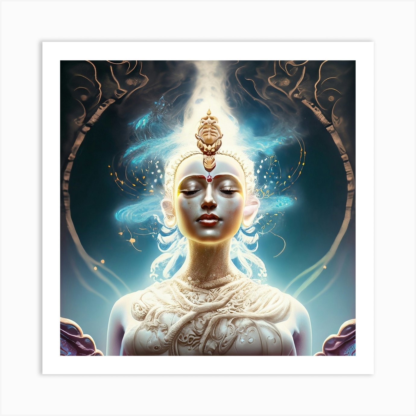 Buddha manifesting Art Print by Bhagwan Cosmic Light - Fy