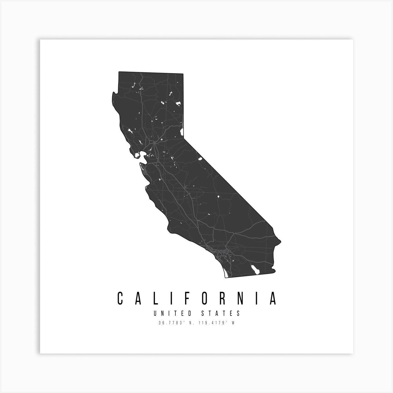 California Map Black And White | Map Of World