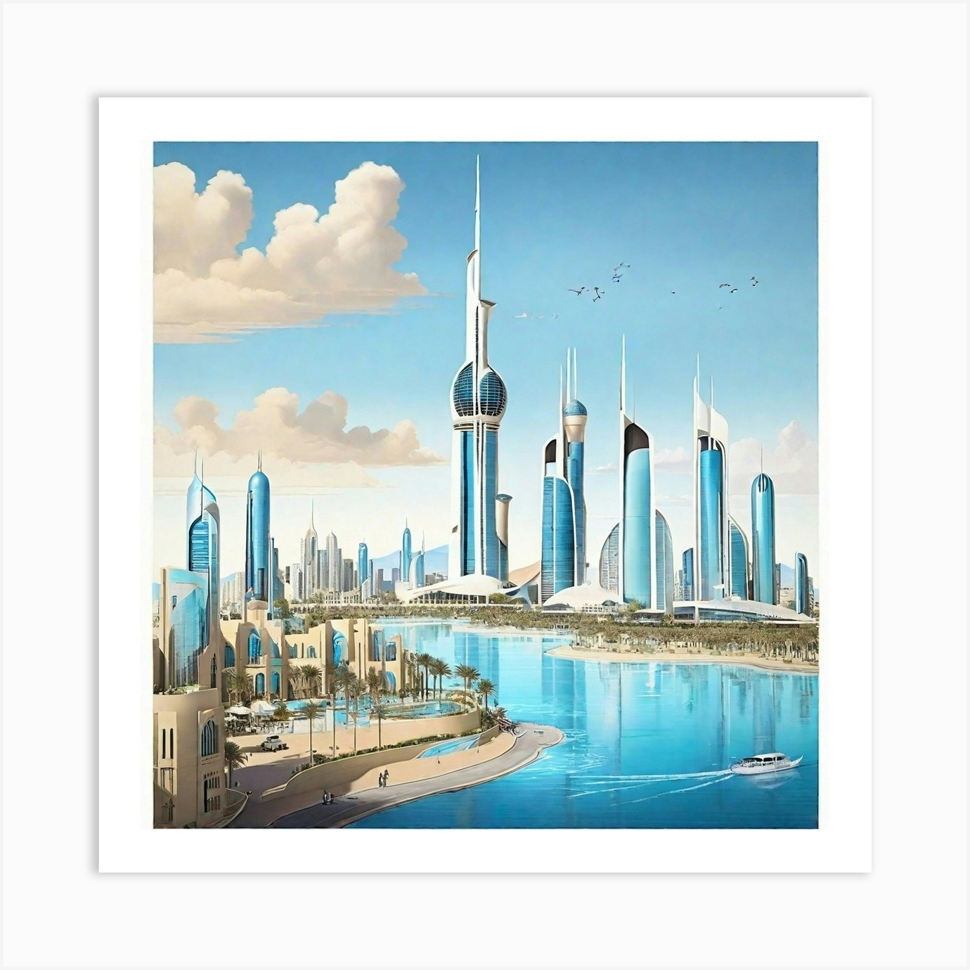 Dubai Skyline Art Print by MD NAZMUL HASAN Fy