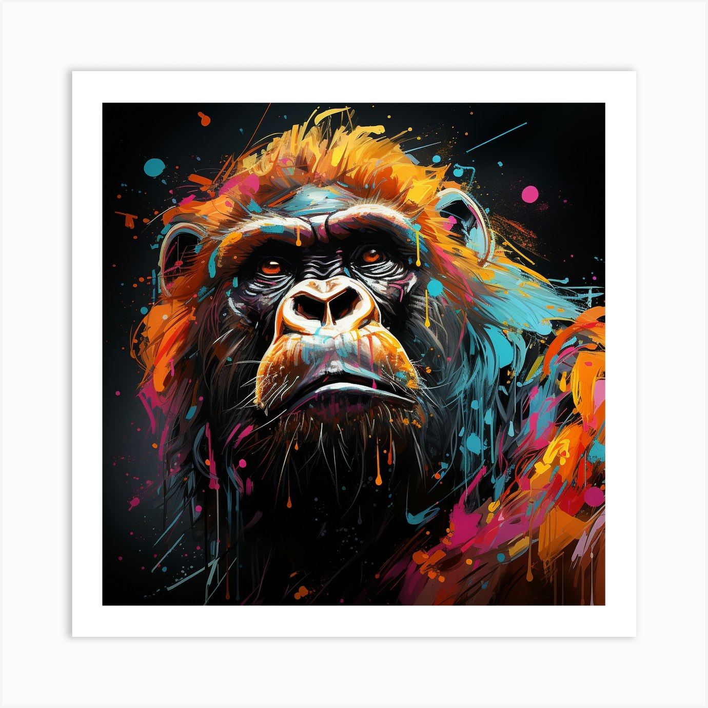 Graffiti Gorilla Art Print by PrintsBySMP - Fy