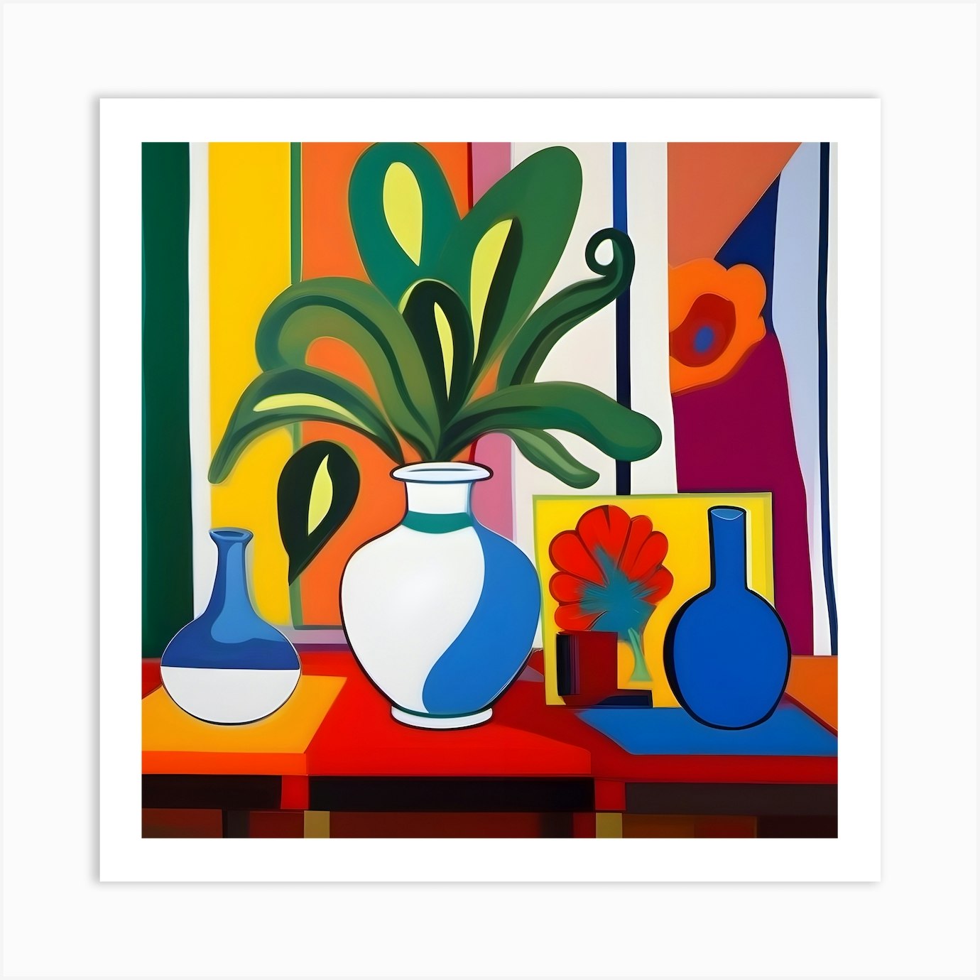 'Plants' Vase Abstract Art Print by Two Six Media Fy