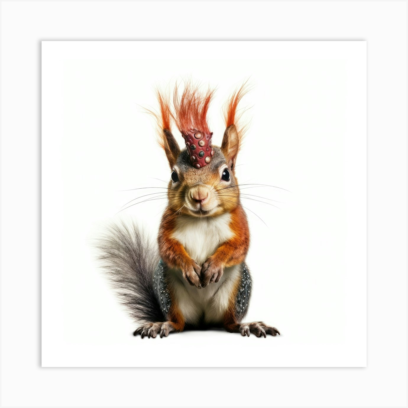 Squirrel With A Mohawk Art Print By Aloke Design Fy