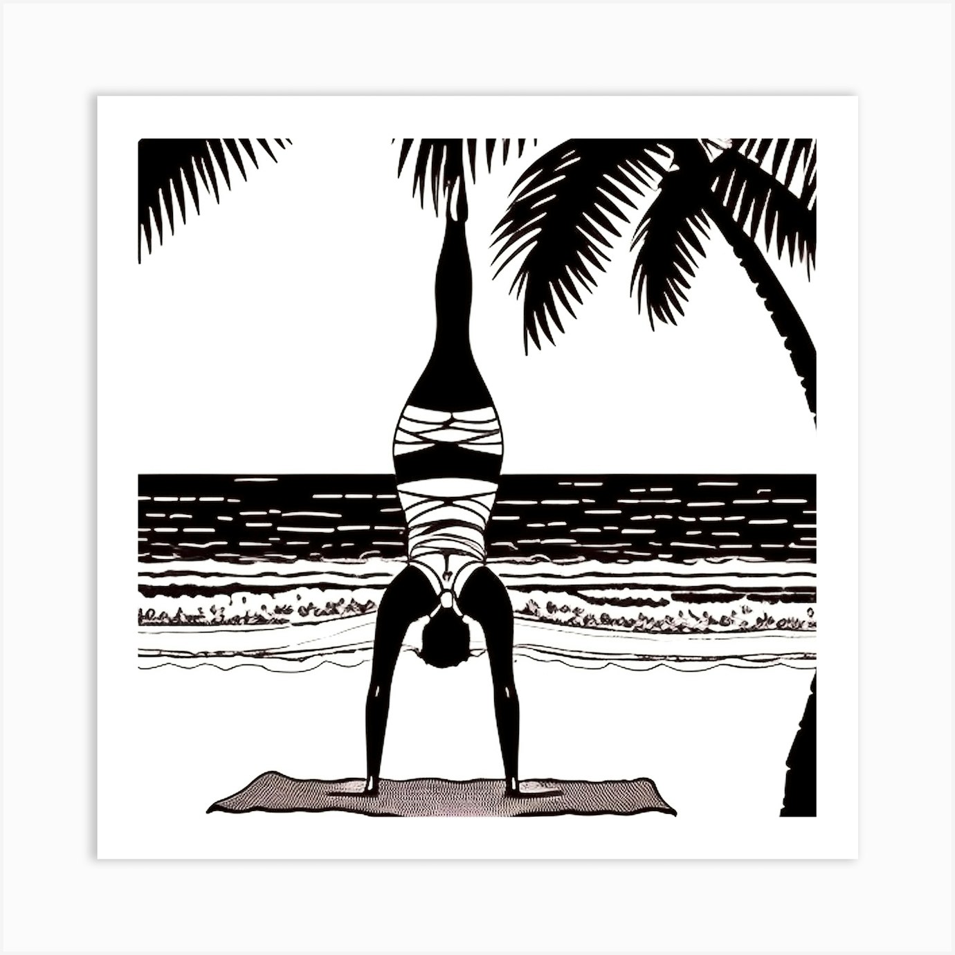 Yoga On The Beach 27 Art Print by MdsArts Fy